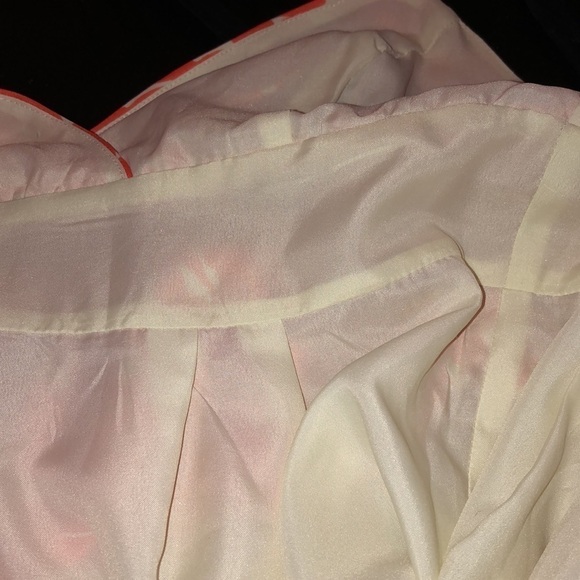 Lauren Conrad Orange and Cream Graphic Strap Front Tie Empire Cut Dress Size 2 - Picture 11 of 14